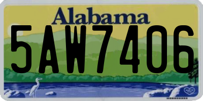 AL license plate 5AW7406