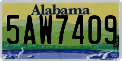 AL license plate 5AW7409