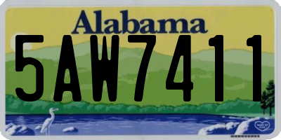 AL license plate 5AW7411