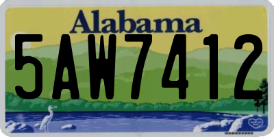 AL license plate 5AW7412
