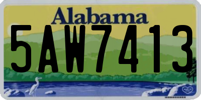 AL license plate 5AW7413