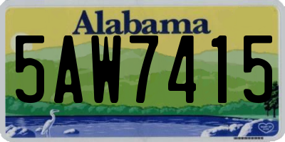AL license plate 5AW7415
