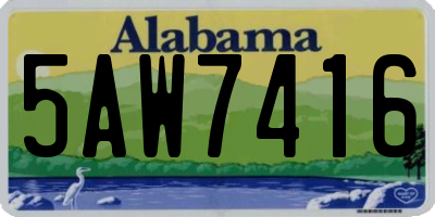AL license plate 5AW7416