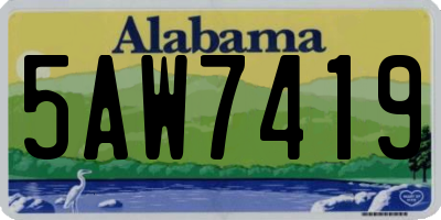 AL license plate 5AW7419