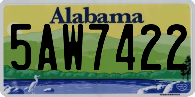 AL license plate 5AW7422
