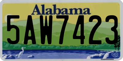 AL license plate 5AW7423