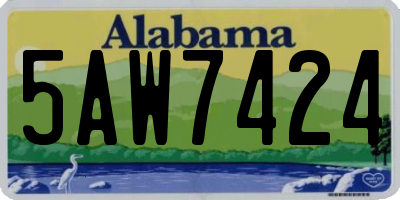 AL license plate 5AW7424