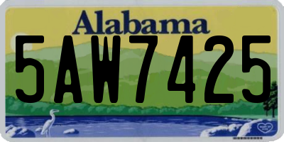 AL license plate 5AW7425