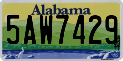 AL license plate 5AW7429