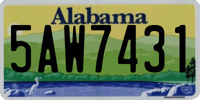 AL license plate 5AW7431