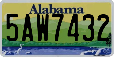 AL license plate 5AW7432