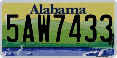 AL license plate 5AW7433