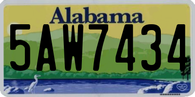 AL license plate 5AW7434