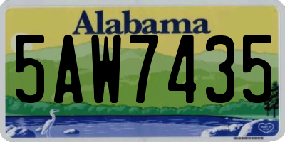 AL license plate 5AW7435