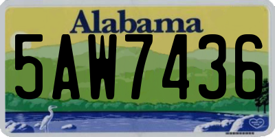 AL license plate 5AW7436