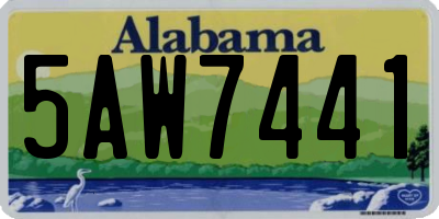 AL license plate 5AW7441