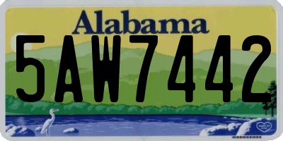 AL license plate 5AW7442