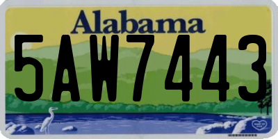AL license plate 5AW7443