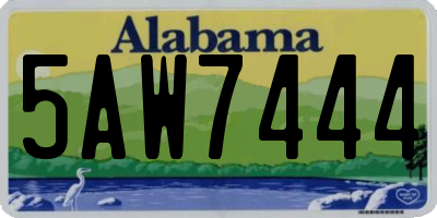 AL license plate 5AW7444