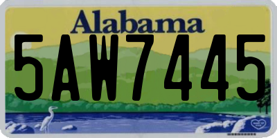 AL license plate 5AW7445