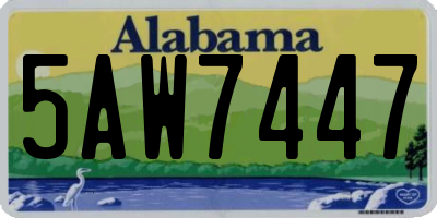 AL license plate 5AW7447