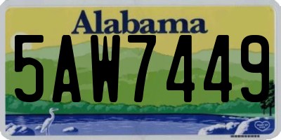 AL license plate 5AW7449