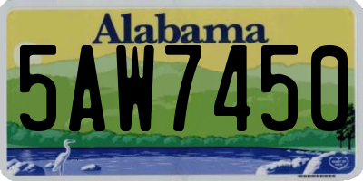 AL license plate 5AW7450