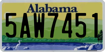 AL license plate 5AW7451