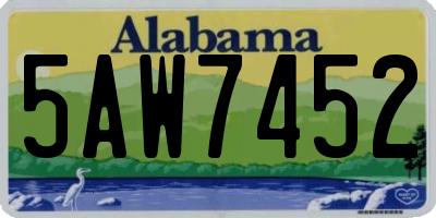 AL license plate 5AW7452