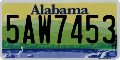 AL license plate 5AW7453