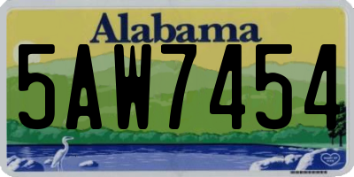 AL license plate 5AW7454