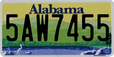 AL license plate 5AW7455