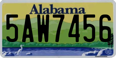 AL license plate 5AW7456