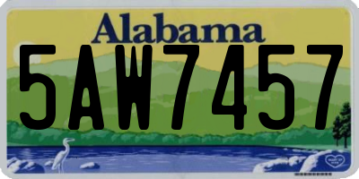 AL license plate 5AW7457