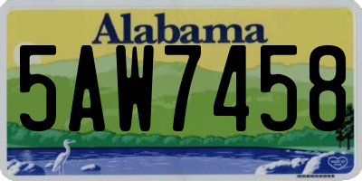 AL license plate 5AW7458