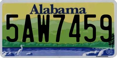 AL license plate 5AW7459