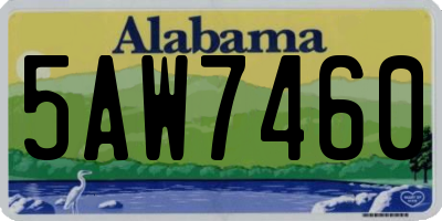 AL license plate 5AW7460