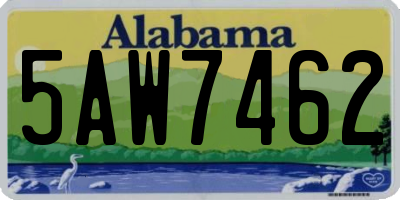 AL license plate 5AW7462