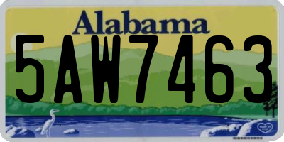 AL license plate 5AW7463