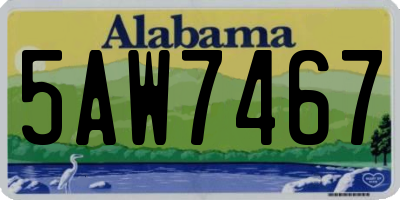 AL license plate 5AW7467