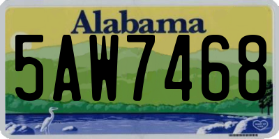 AL license plate 5AW7468