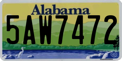 AL license plate 5AW7472