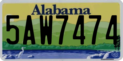 AL license plate 5AW7474