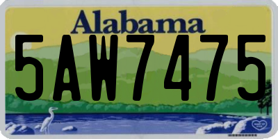 AL license plate 5AW7475