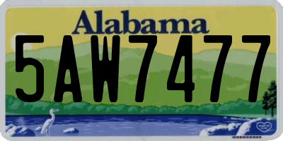 AL license plate 5AW7477