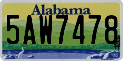 AL license plate 5AW7478
