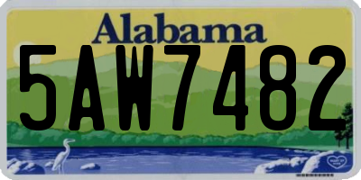 AL license plate 5AW7482