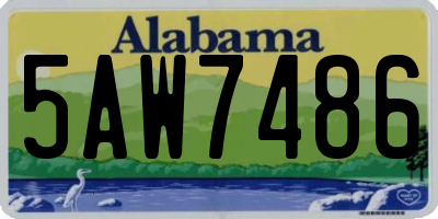 AL license plate 5AW7486