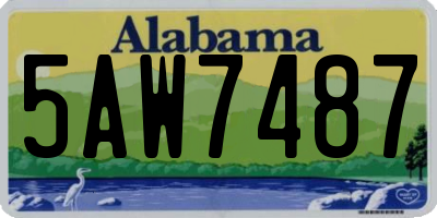 AL license plate 5AW7487