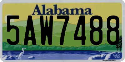 AL license plate 5AW7488